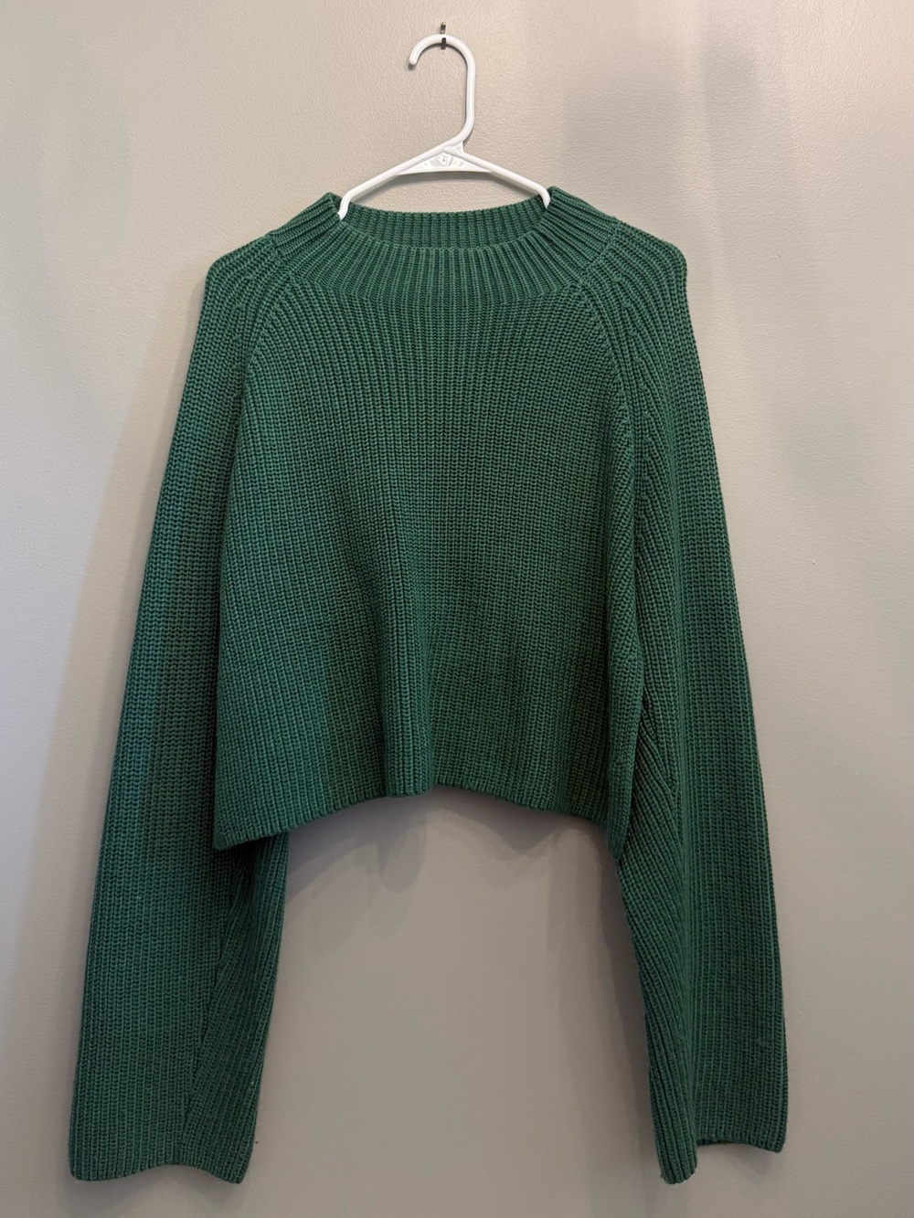 Oliviaceous Green Knit Cropped Sweater